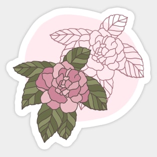 white light pink abstarct line art Sticker